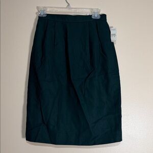 Vintage wool nwt Talbots Petite Dark Green Pencil Skirt